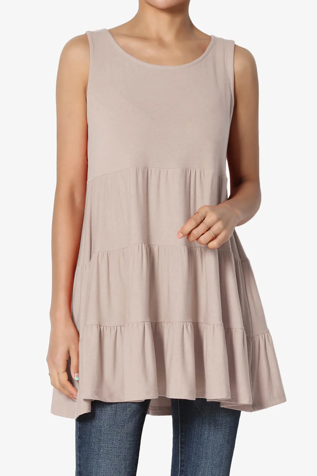 Maiika Sleeveless Tiered Ruffle Top PLUS