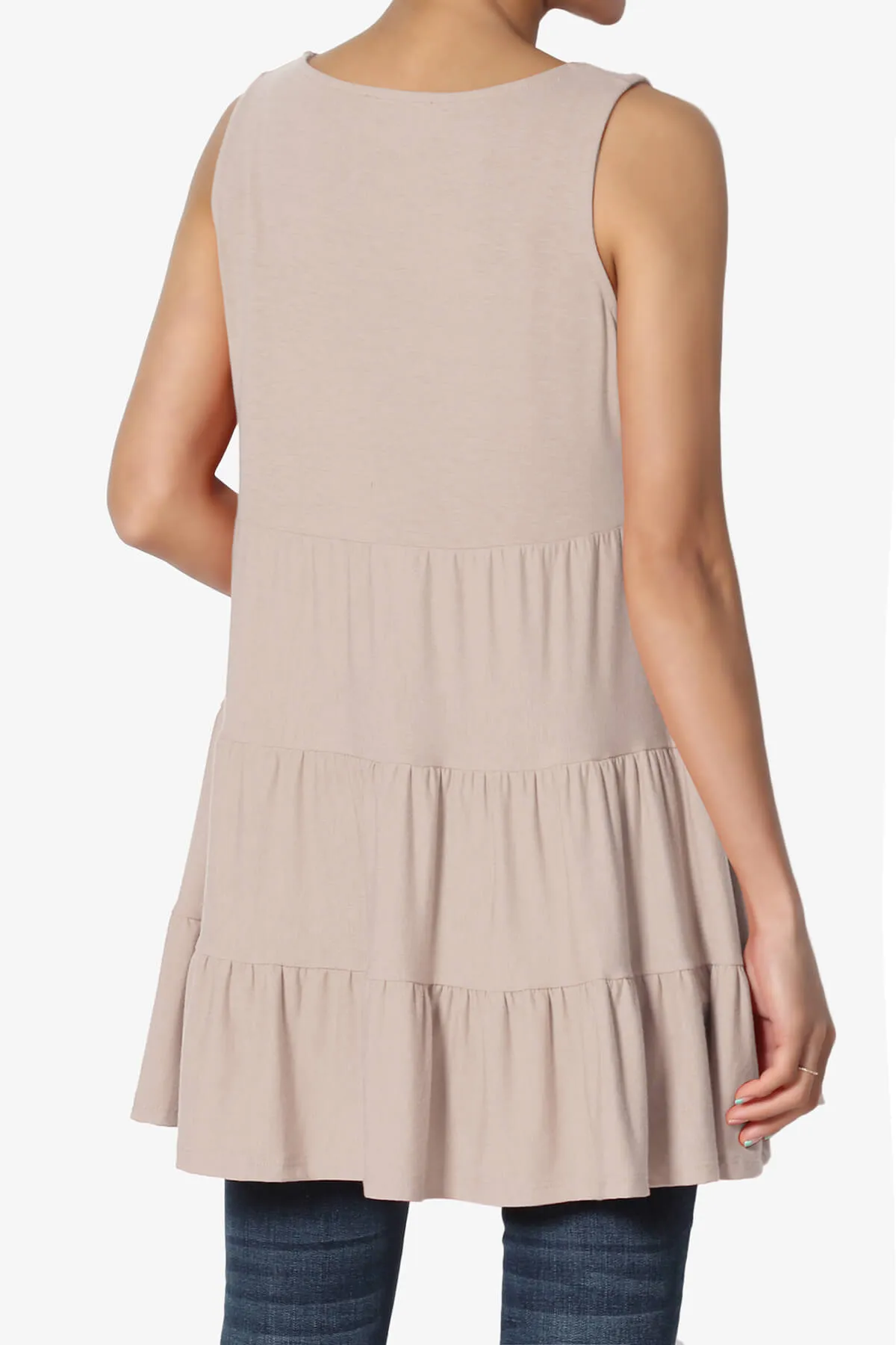 Maiika Sleeveless Tiered Ruffle Top PLUS