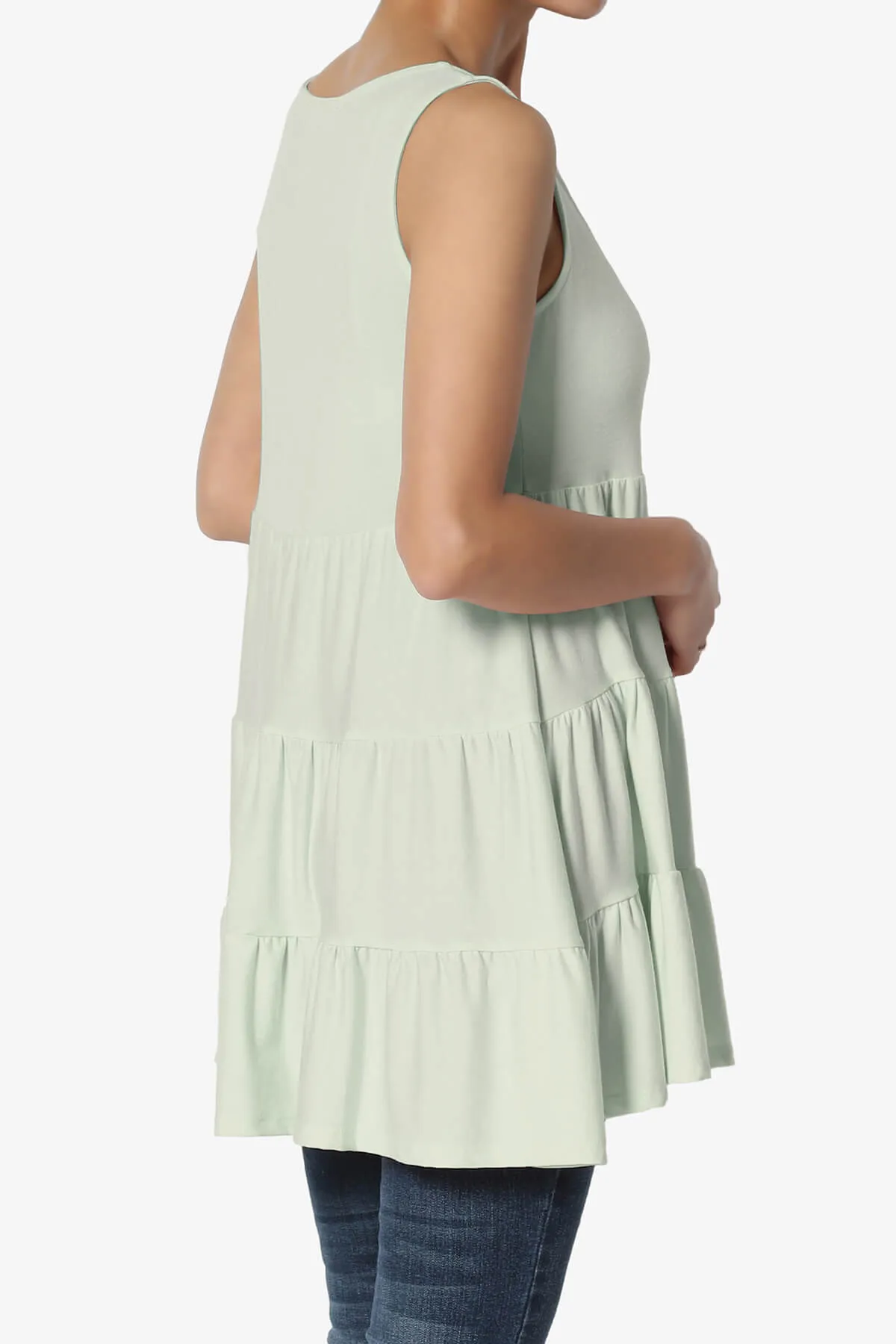 Maiika Sleeveless Tiered Ruffle Top PLUS