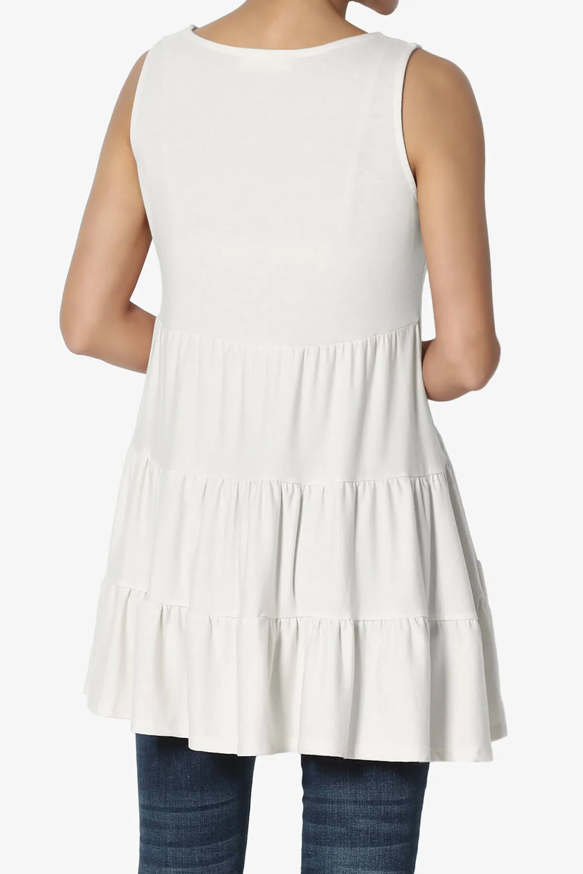 Maiika Sleeveless Tiered Ruffle Top PLUS