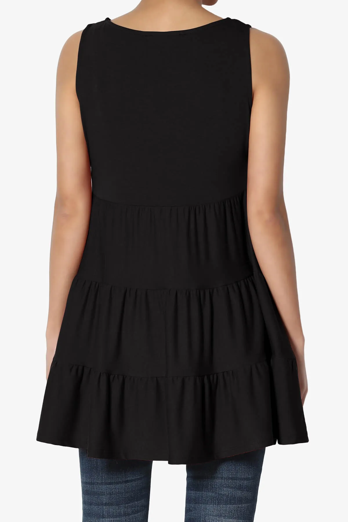 Maiika Sleeveless Tiered Ruffle Top PLUS
