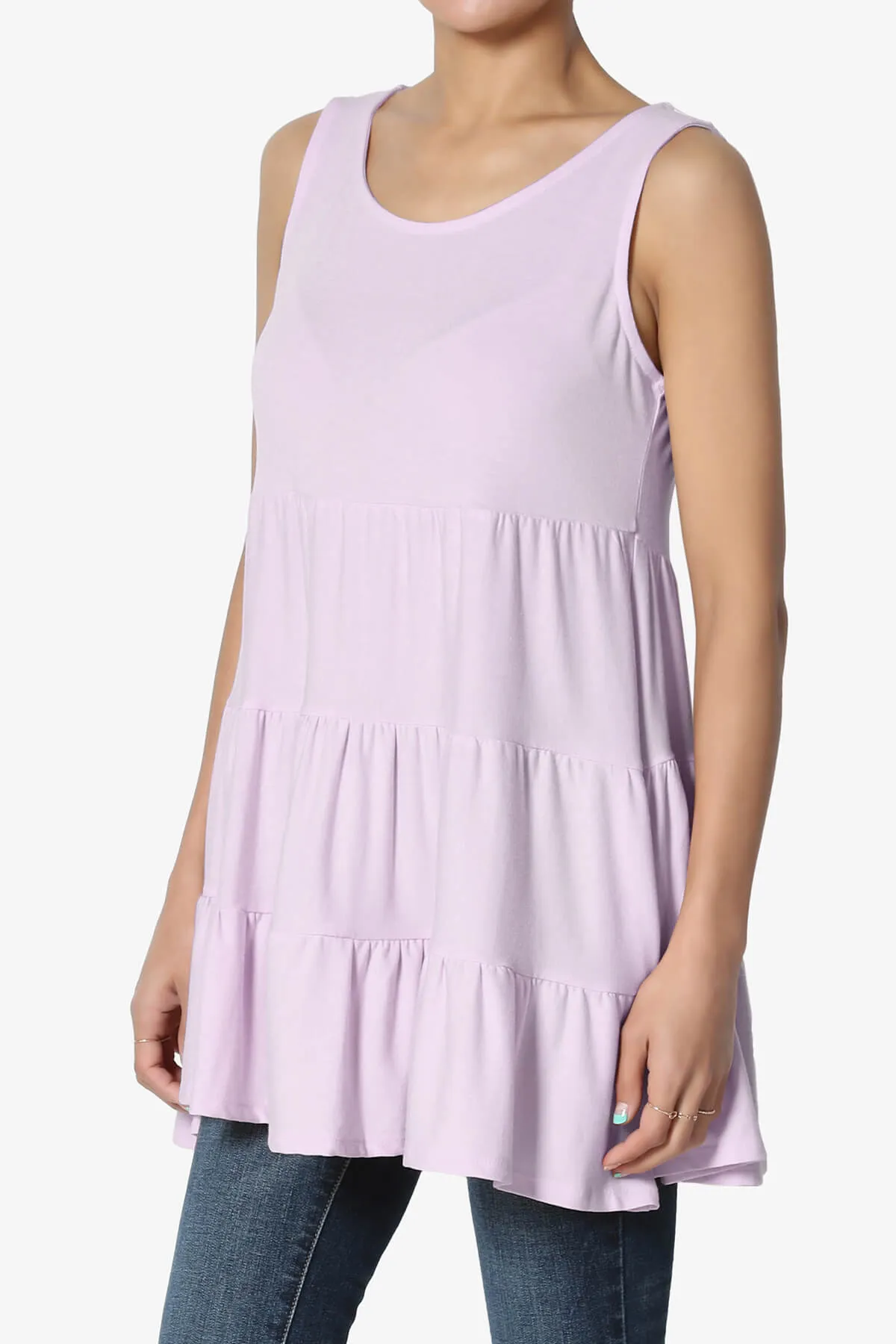 Maiika Sleeveless Tiered Ruffle Top PLUS