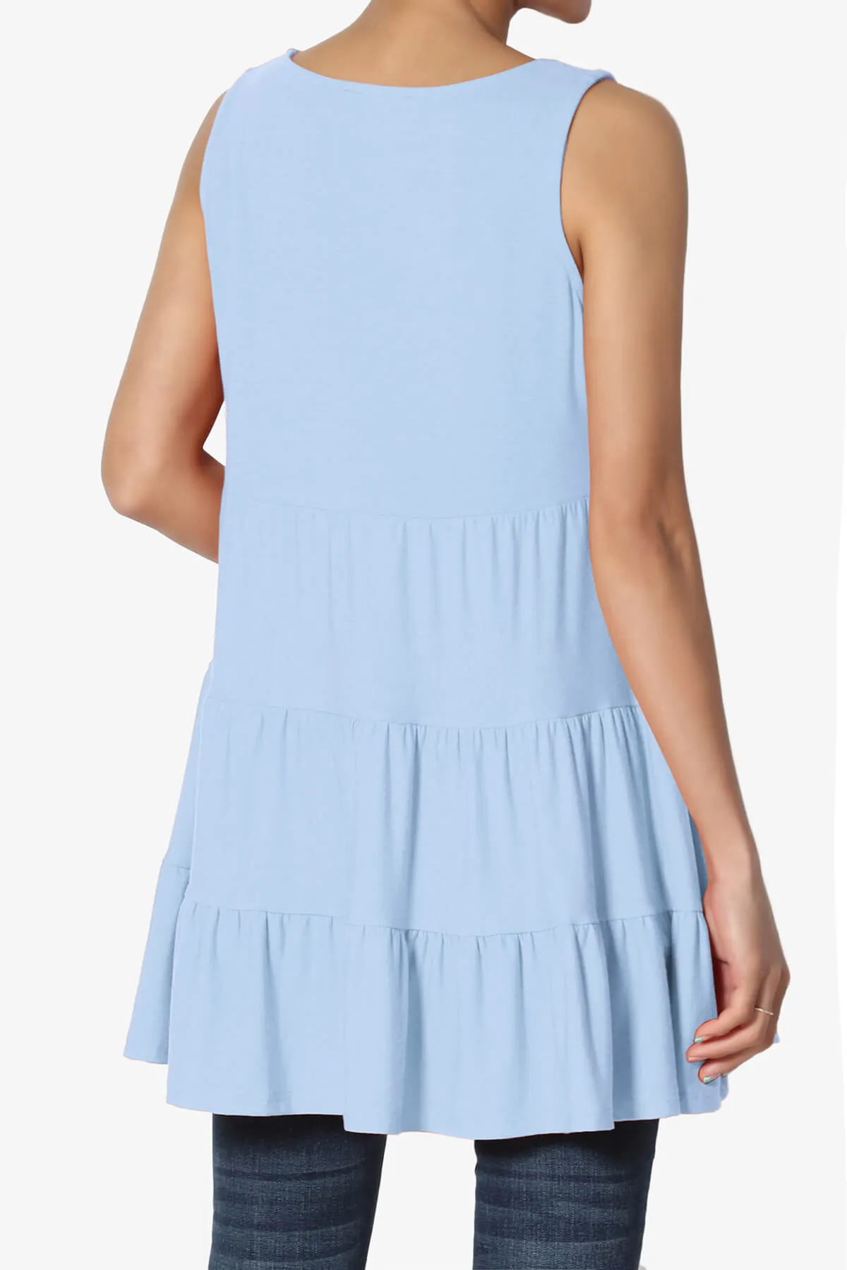 Maiika Sleeveless Tiered Ruffle Top PLUS