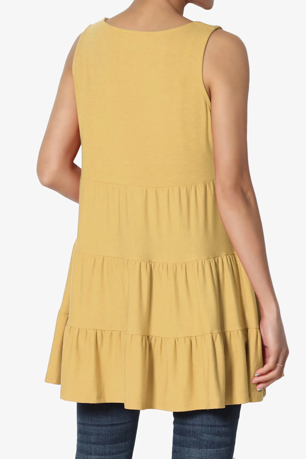 Maiika Sleeveless Tiered Ruffle Top PLUS