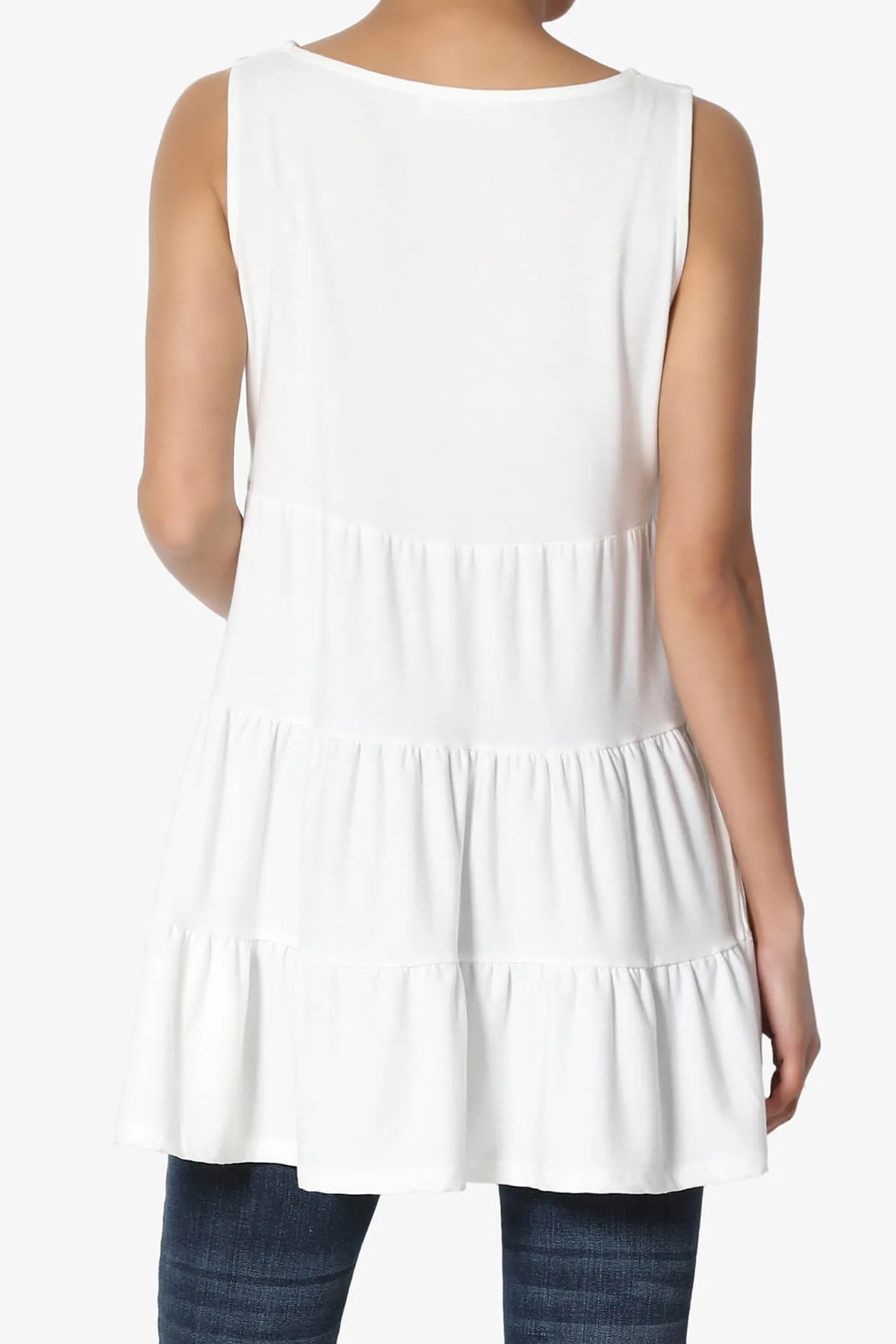 Maiika Sleeveless Tiered Ruffle Top PLUS