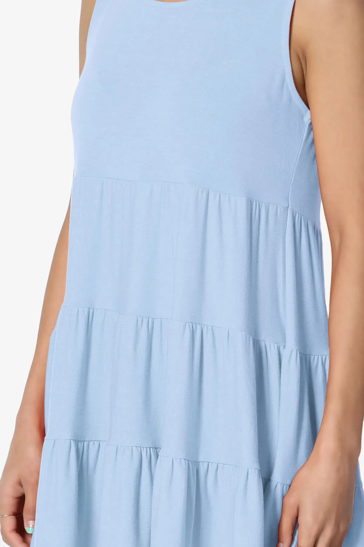 Maiika Sleeveless Tiered Ruffle Top PLUS