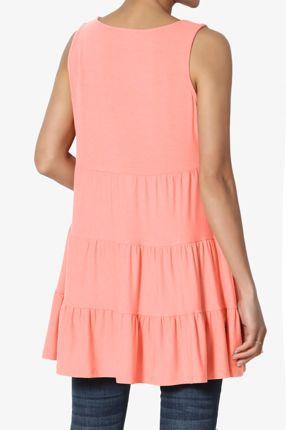 Maiika Sleeveless Tiered Ruffle Top PLUS