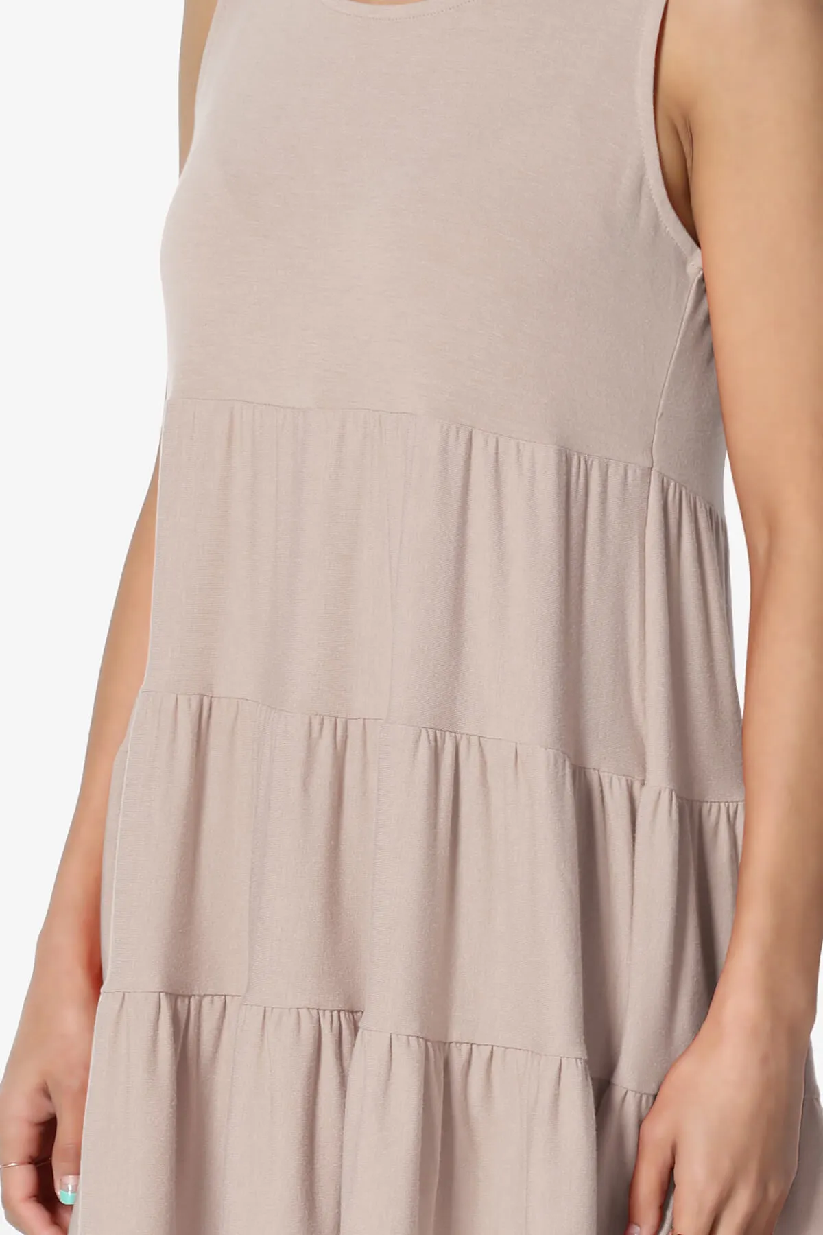 Maiika Sleeveless Tiered Ruffle Top PLUS