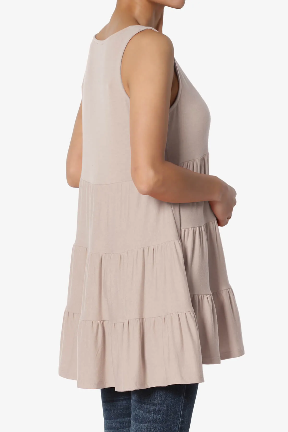 Maiika Sleeveless Tiered Ruffle Top PLUS