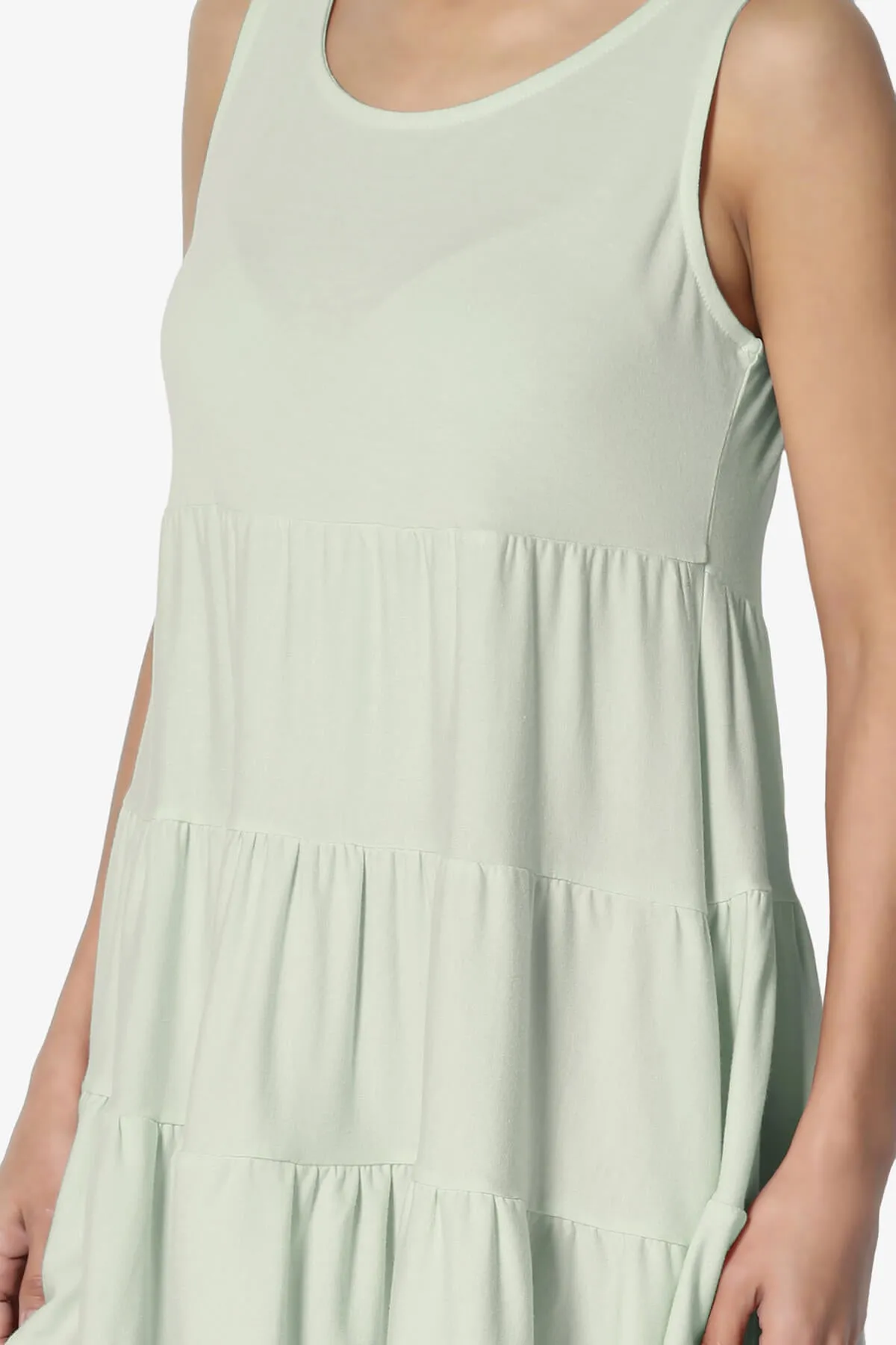 Maiika Sleeveless Tiered Ruffle Top PLUS