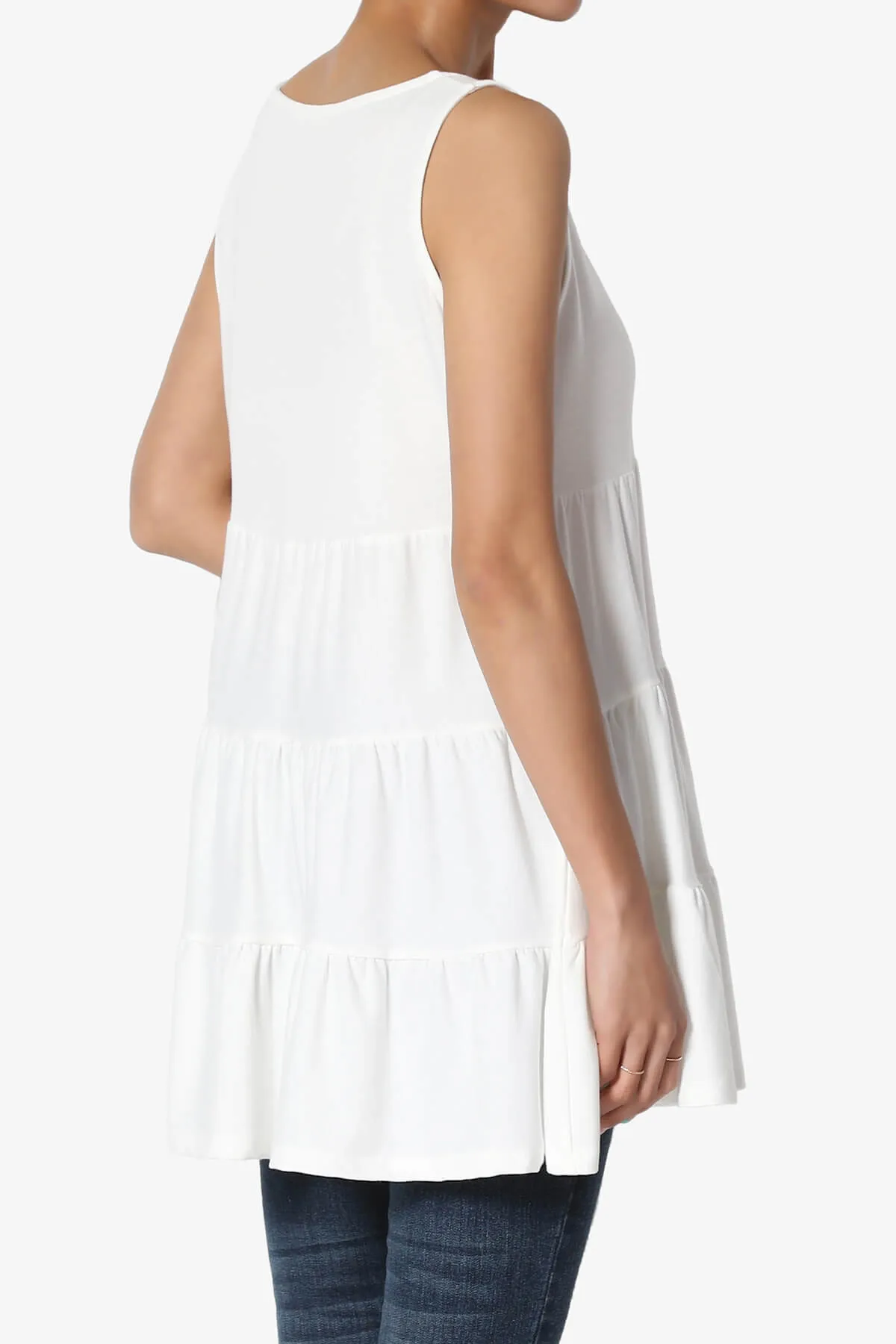 Maiika Sleeveless Tiered Ruffle Top PLUS