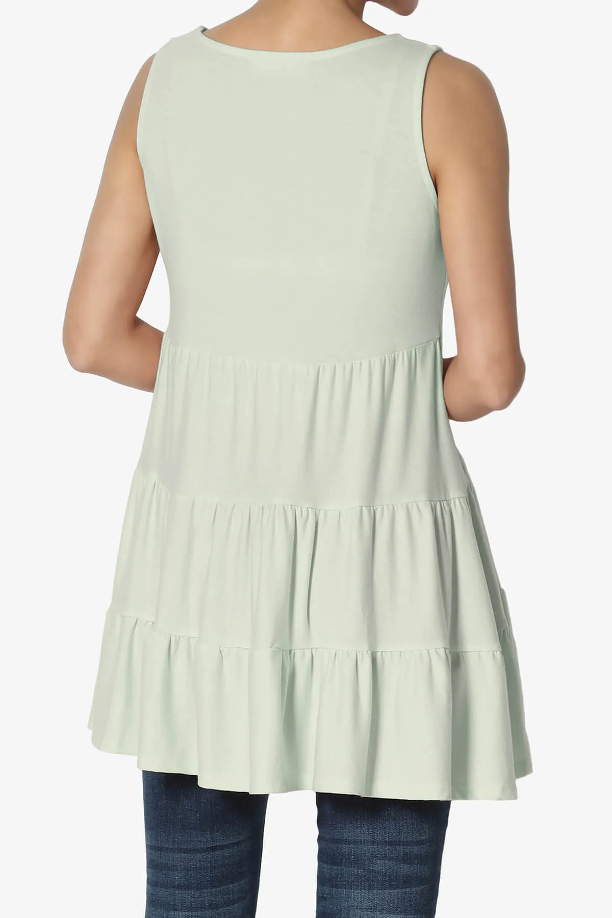 Maiika Sleeveless Tiered Ruffle Top PLUS