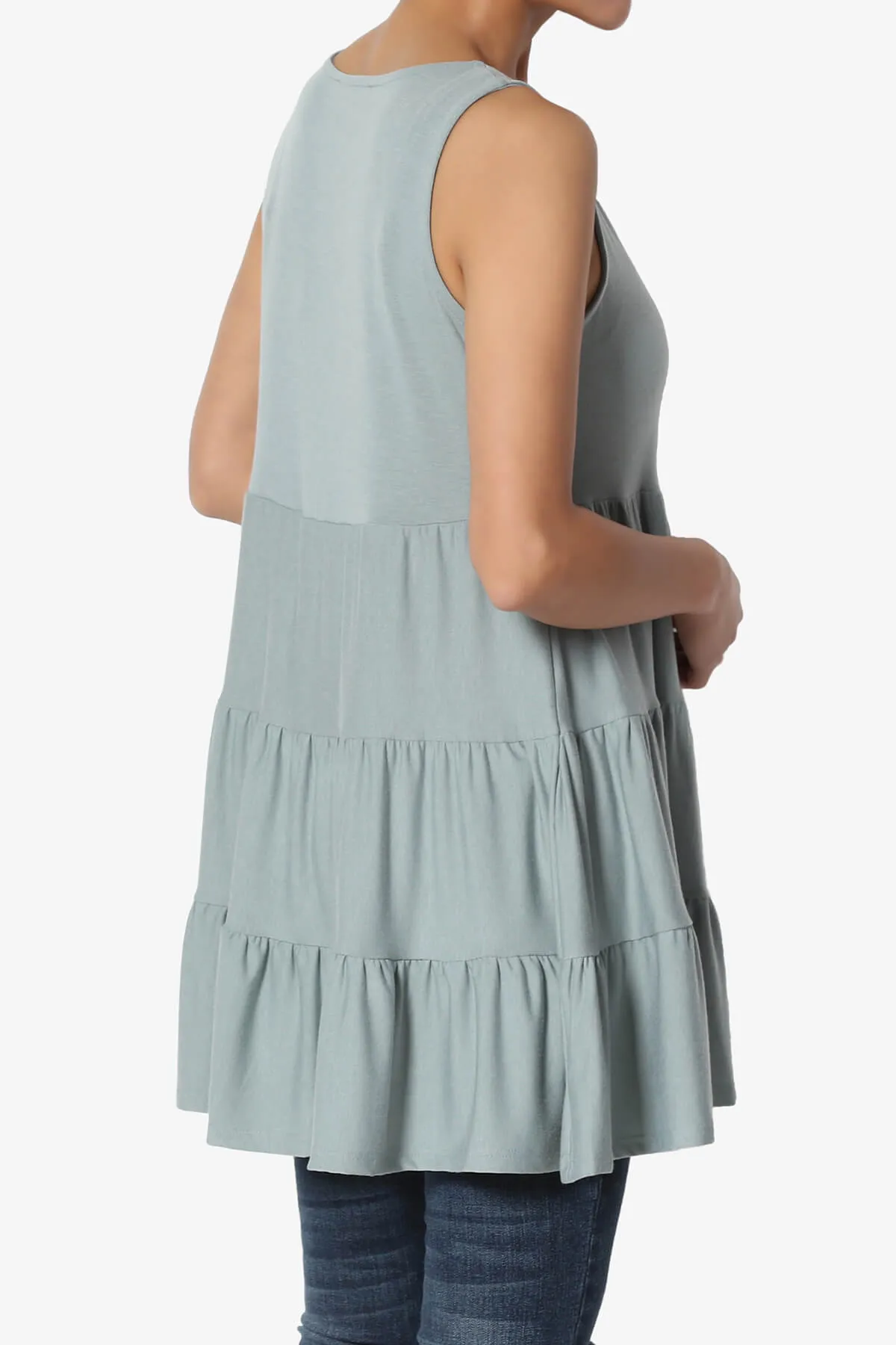 Maiika Sleeveless Tiered Ruffle Top PLUS