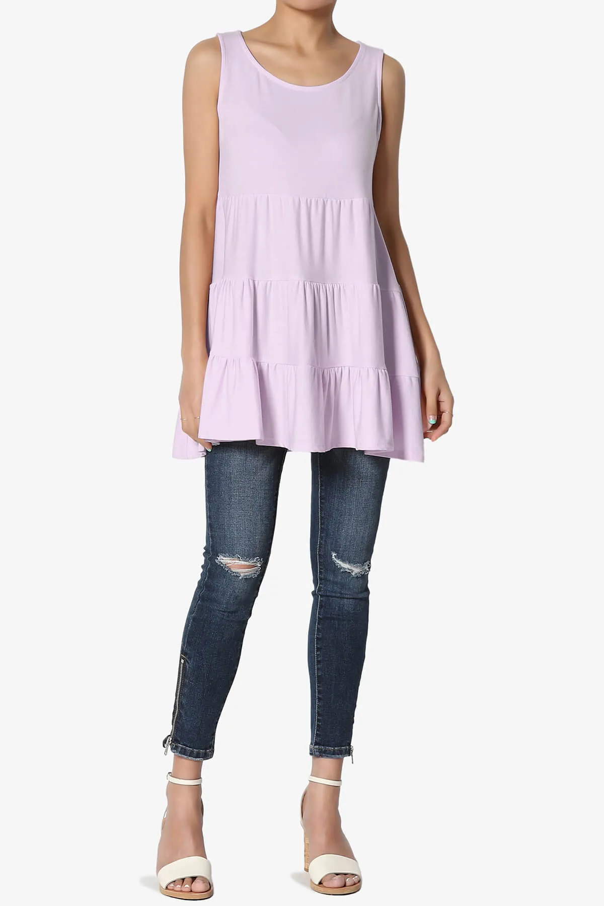 Maiika Sleeveless Tiered Ruffle Top PLUS