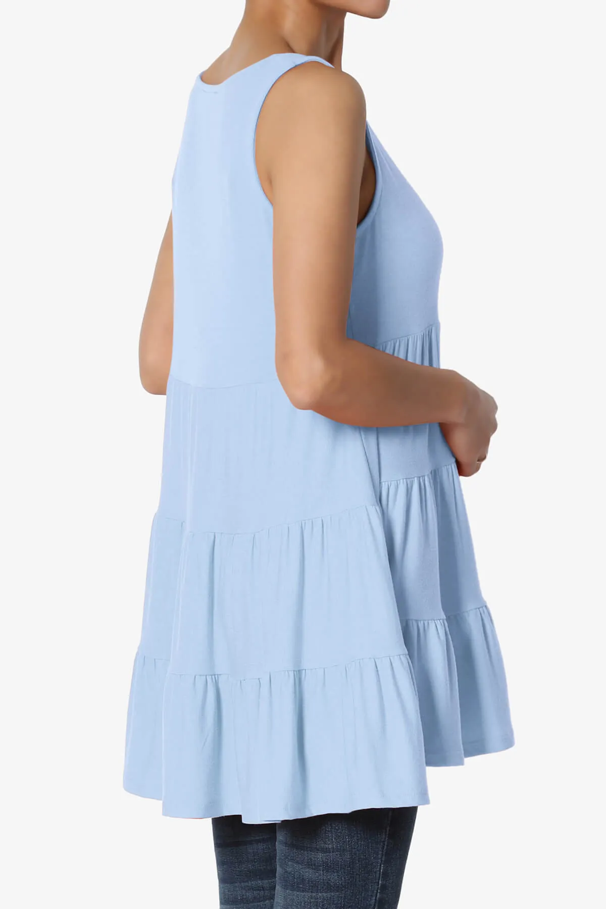 Maiika Sleeveless Tiered Ruffle Top PLUS