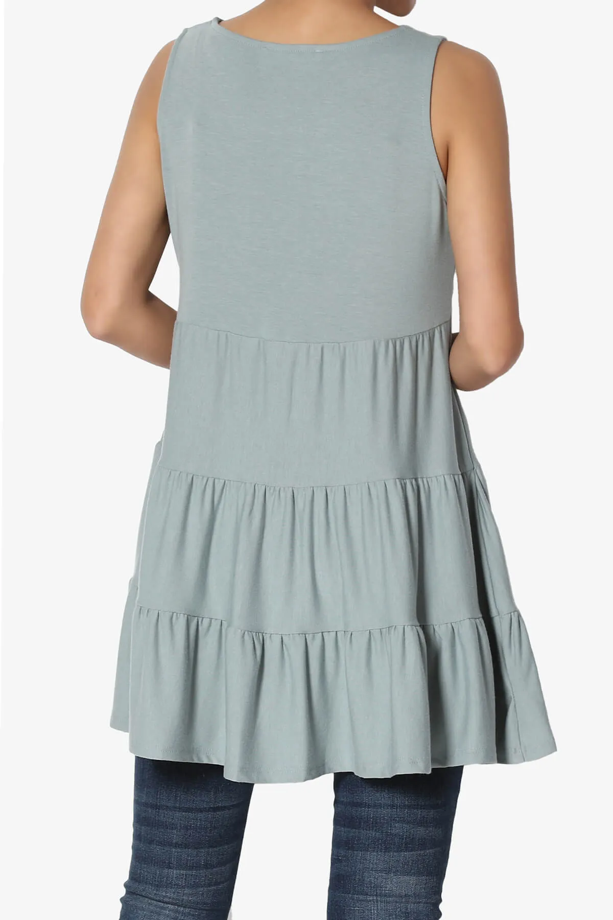 Maiika Sleeveless Tiered Ruffle Top PLUS