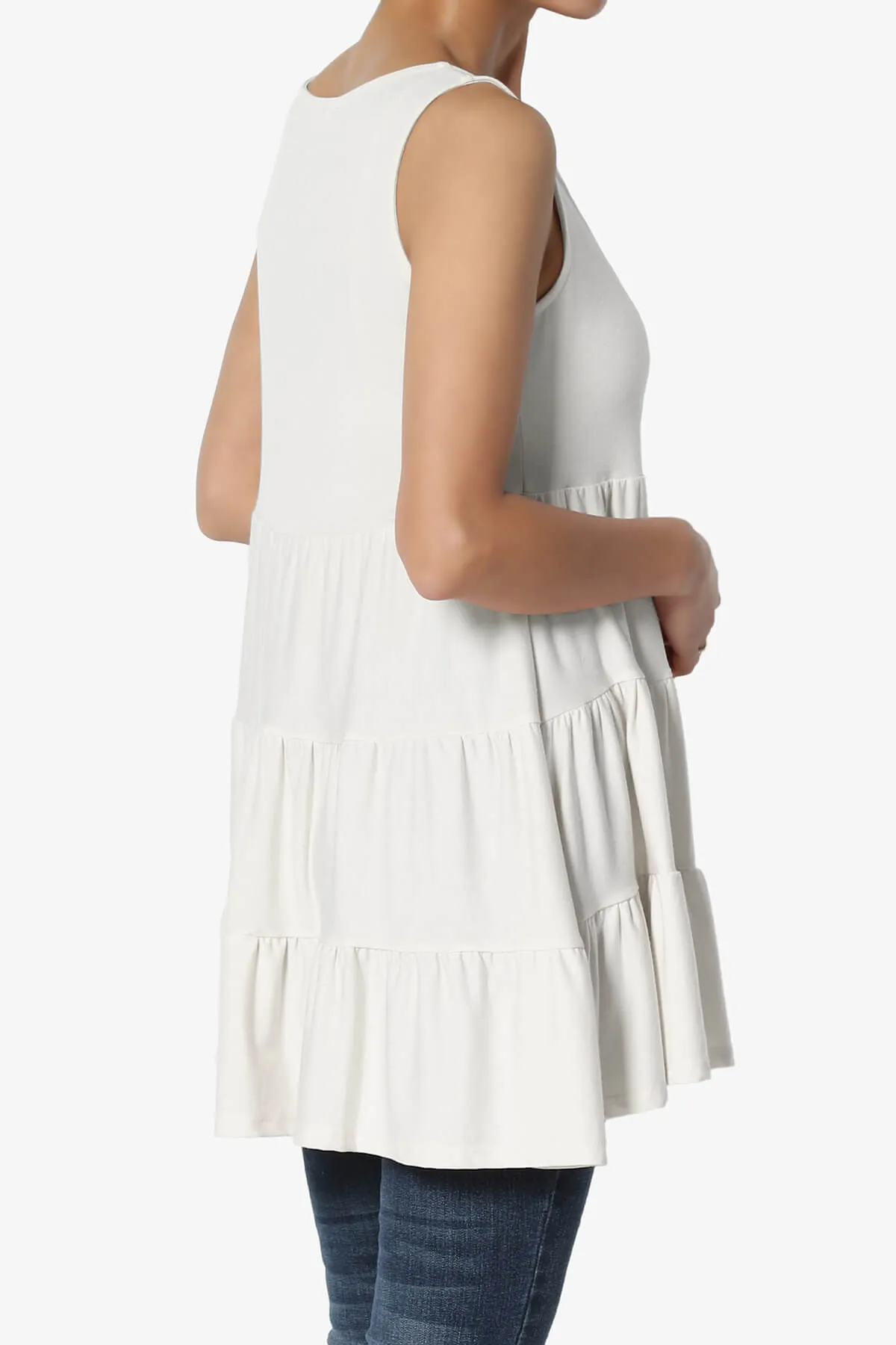 Maiika Sleeveless Tiered Ruffle Top PLUS