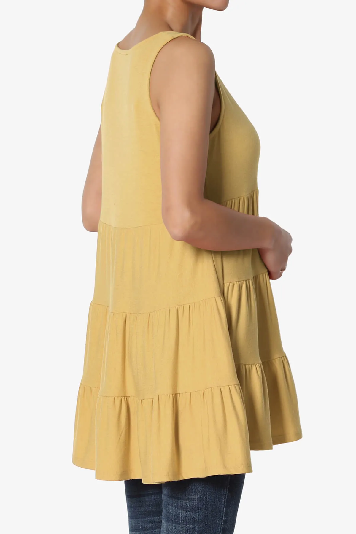 Maiika Sleeveless Tiered Ruffle Top PLUS