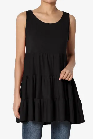 Maiika Sleeveless Tiered Ruffle Top PLUS