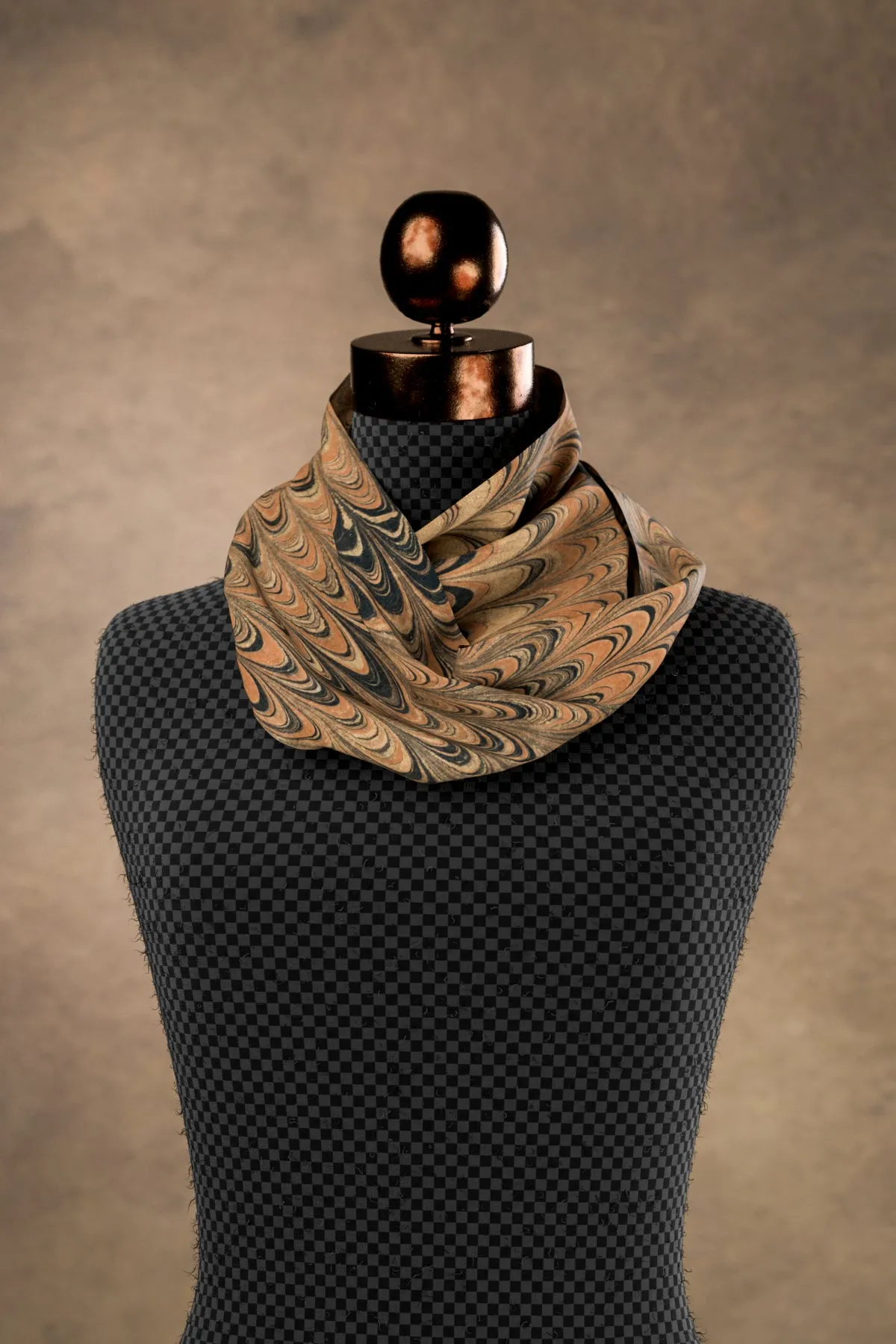 Marbled Combed Earth Square Scarf