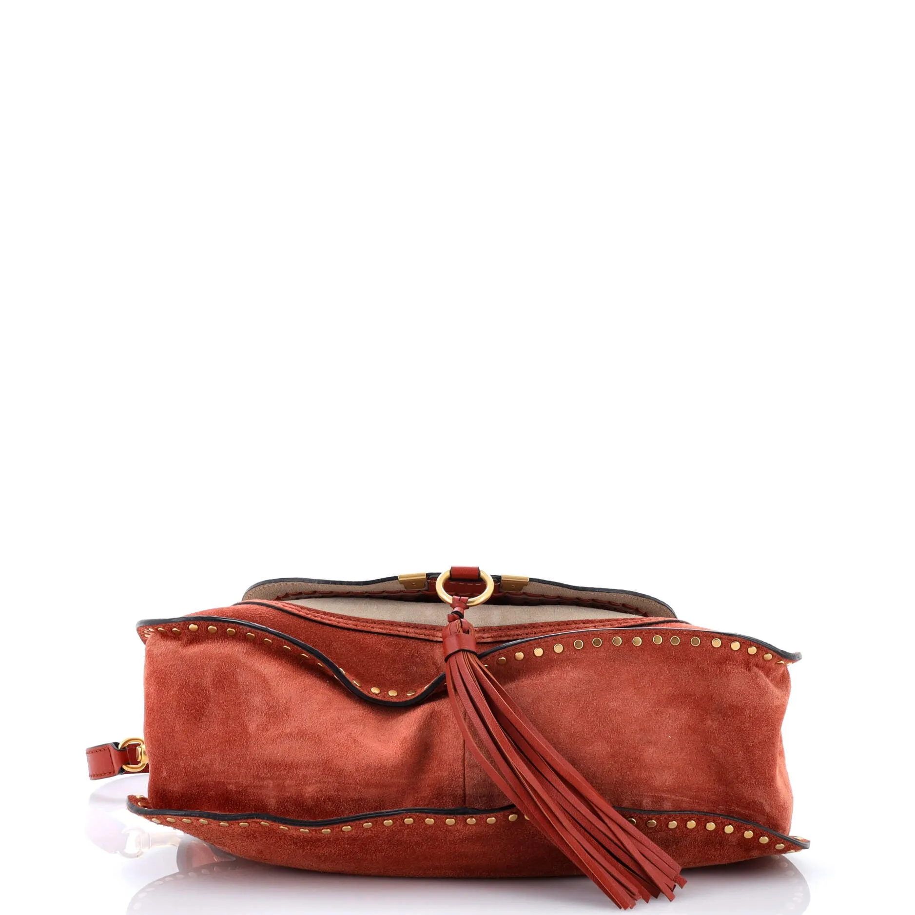 Marcie Satchel Whipstitch Studded Suede Medium