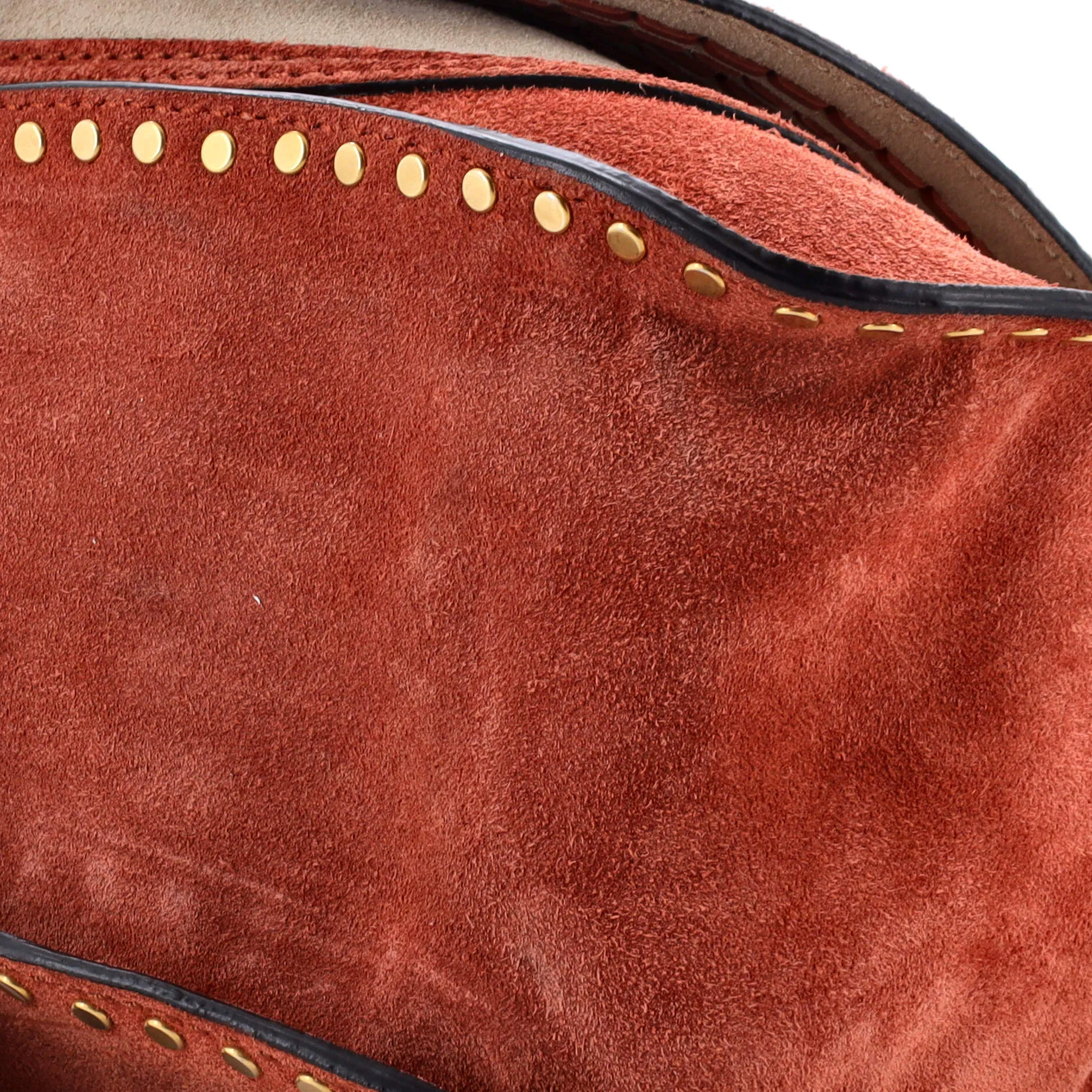 Marcie Satchel Whipstitch Studded Suede Medium