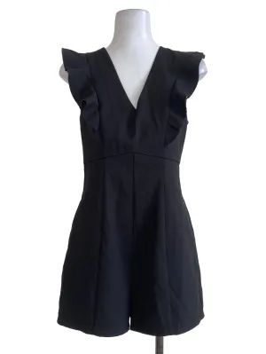 Matte Black Sleeveless Romper