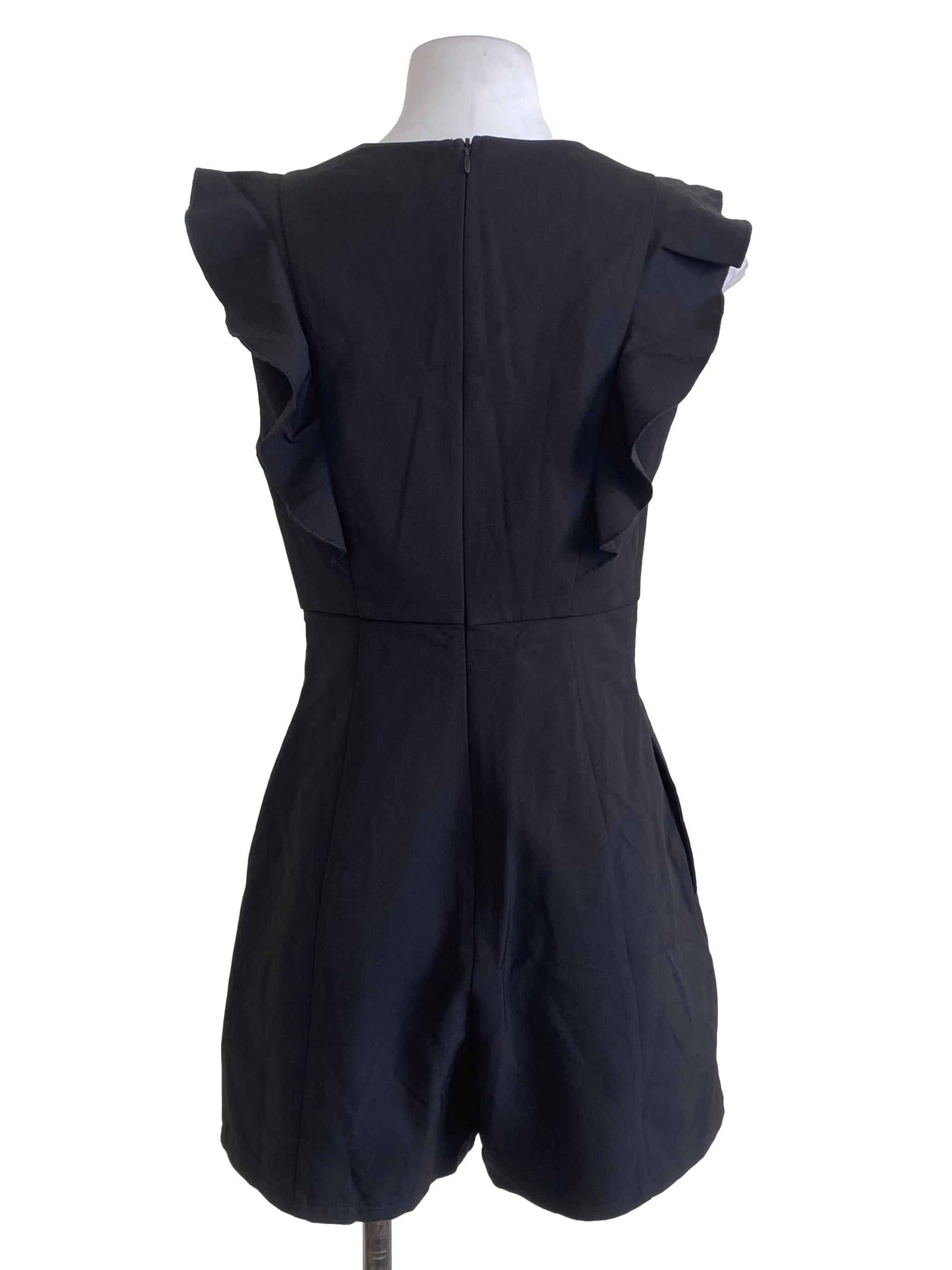 Matte Black Sleeveless Romper