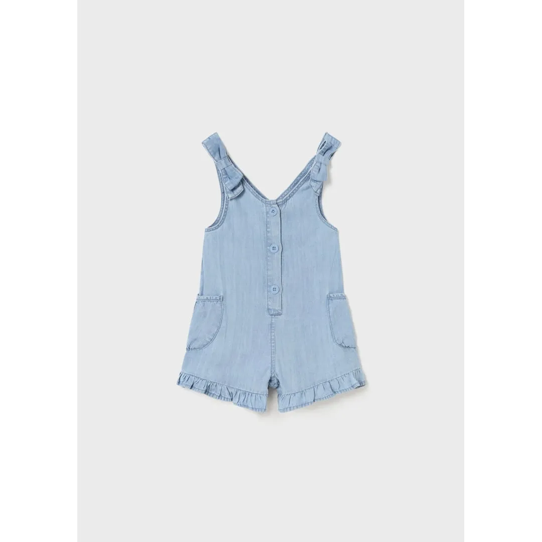 Mayoral Light Wash Denim Romper