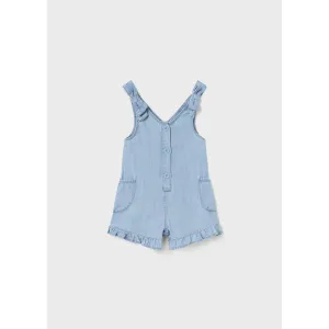 Mayoral Light Wash Denim Romper