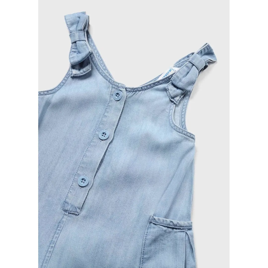 Mayoral Light Wash Denim Romper