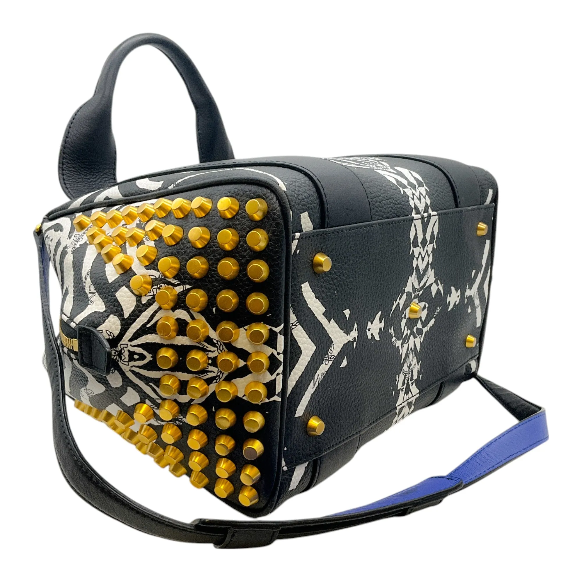 MCM Zebra Keana Boston Satchel Bag