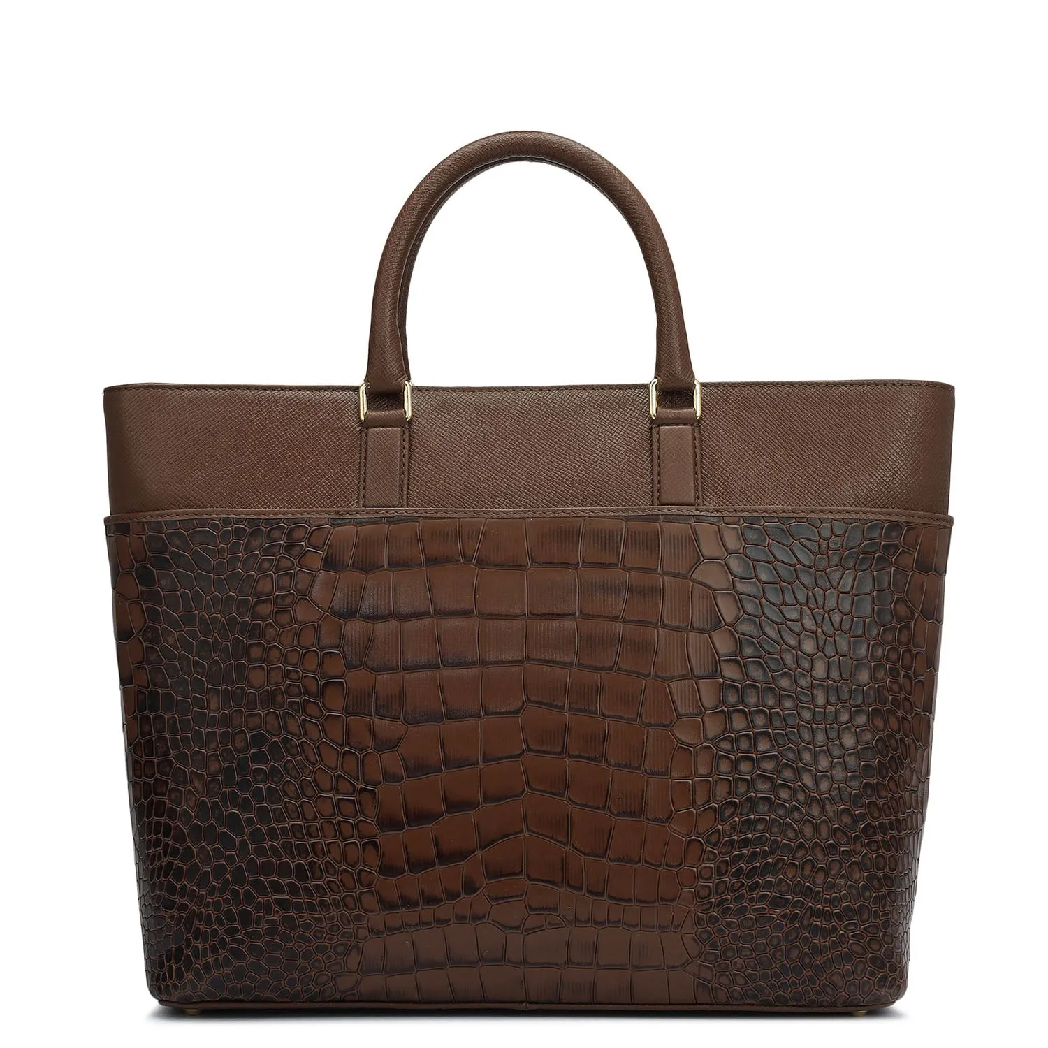 Medium Croco Franzy Leather Satchel - Date