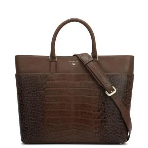 Medium Croco Franzy Leather Satchel - Date