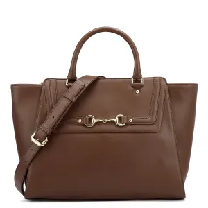 Medium Plain Leather Satchel - Date
