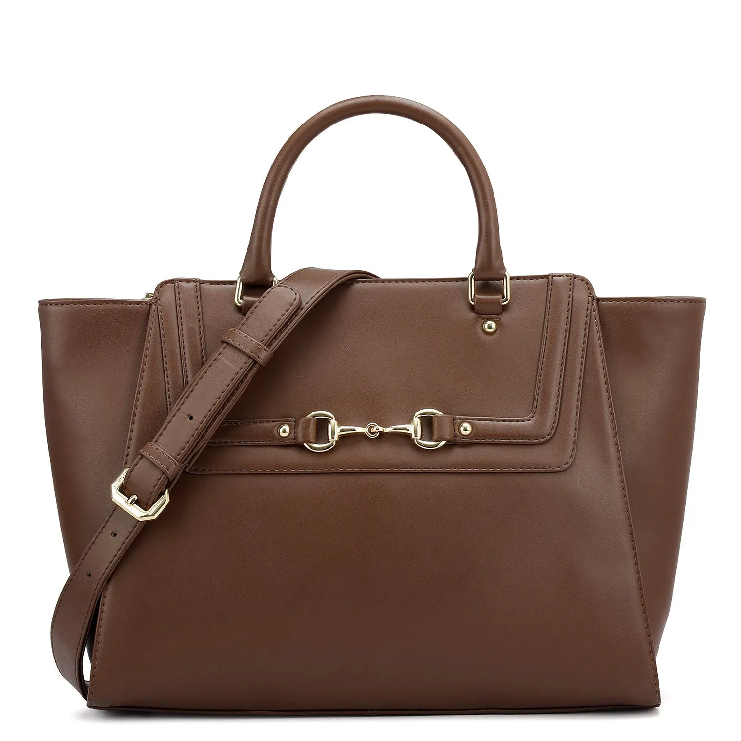 Medium Plain Leather Satchel - Date
