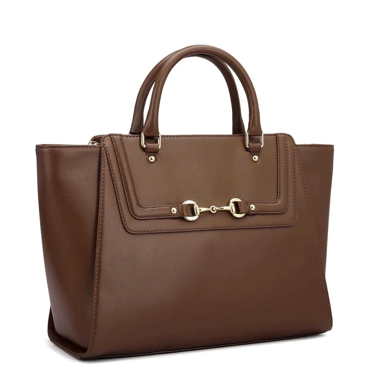 Medium Plain Leather Satchel - Date