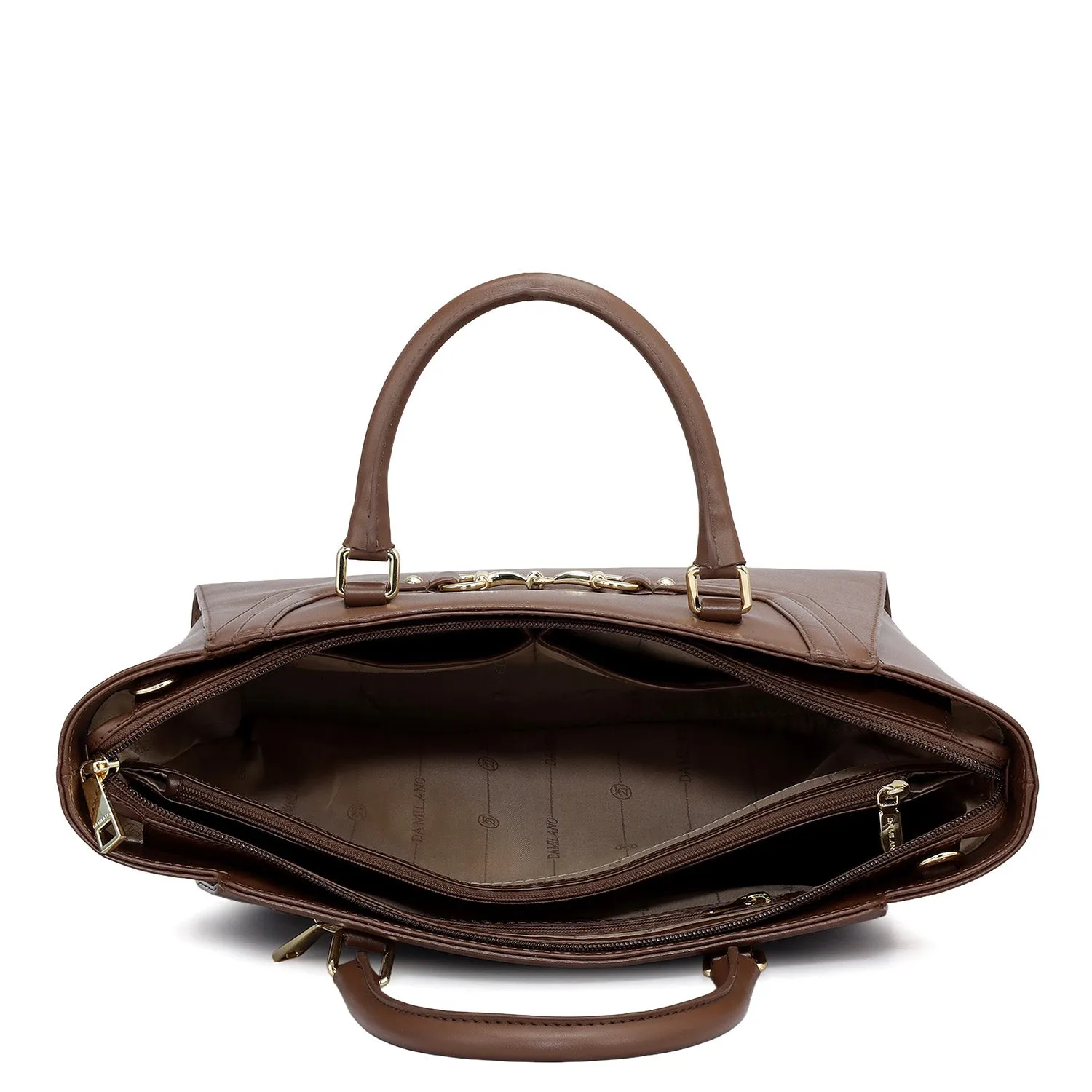 Medium Plain Leather Satchel - Date