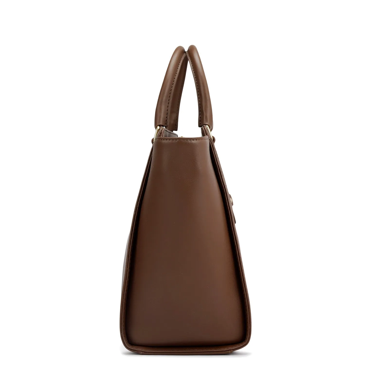 Medium Plain Leather Satchel - Date