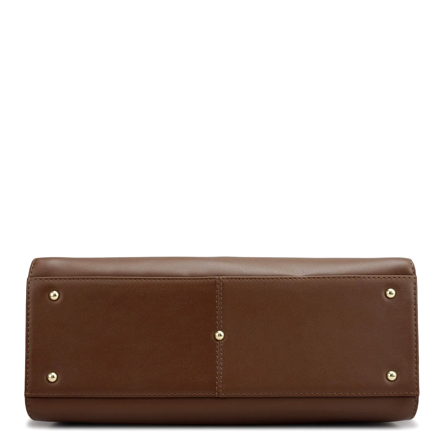 Medium Plain Leather Satchel - Date