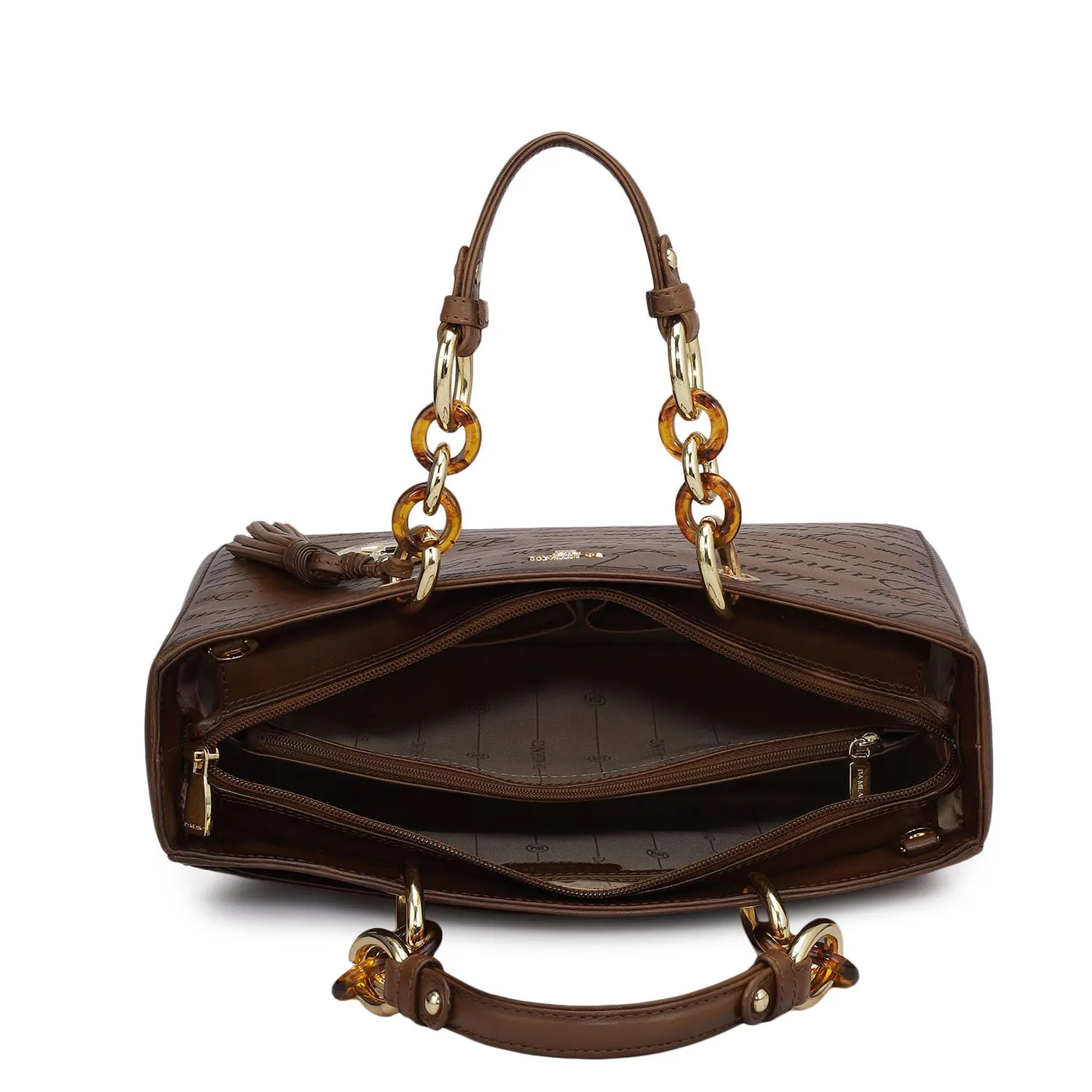 Medium Signato Leather Satchel - Cognac