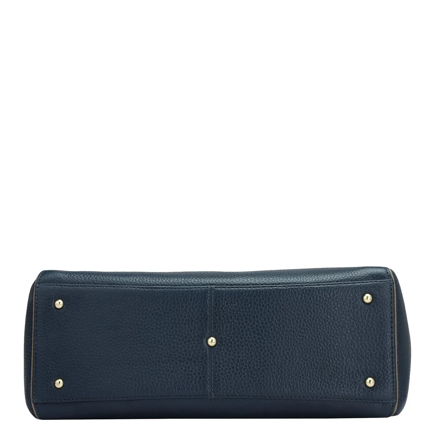 Medium Wax Leather Satchel - Navy