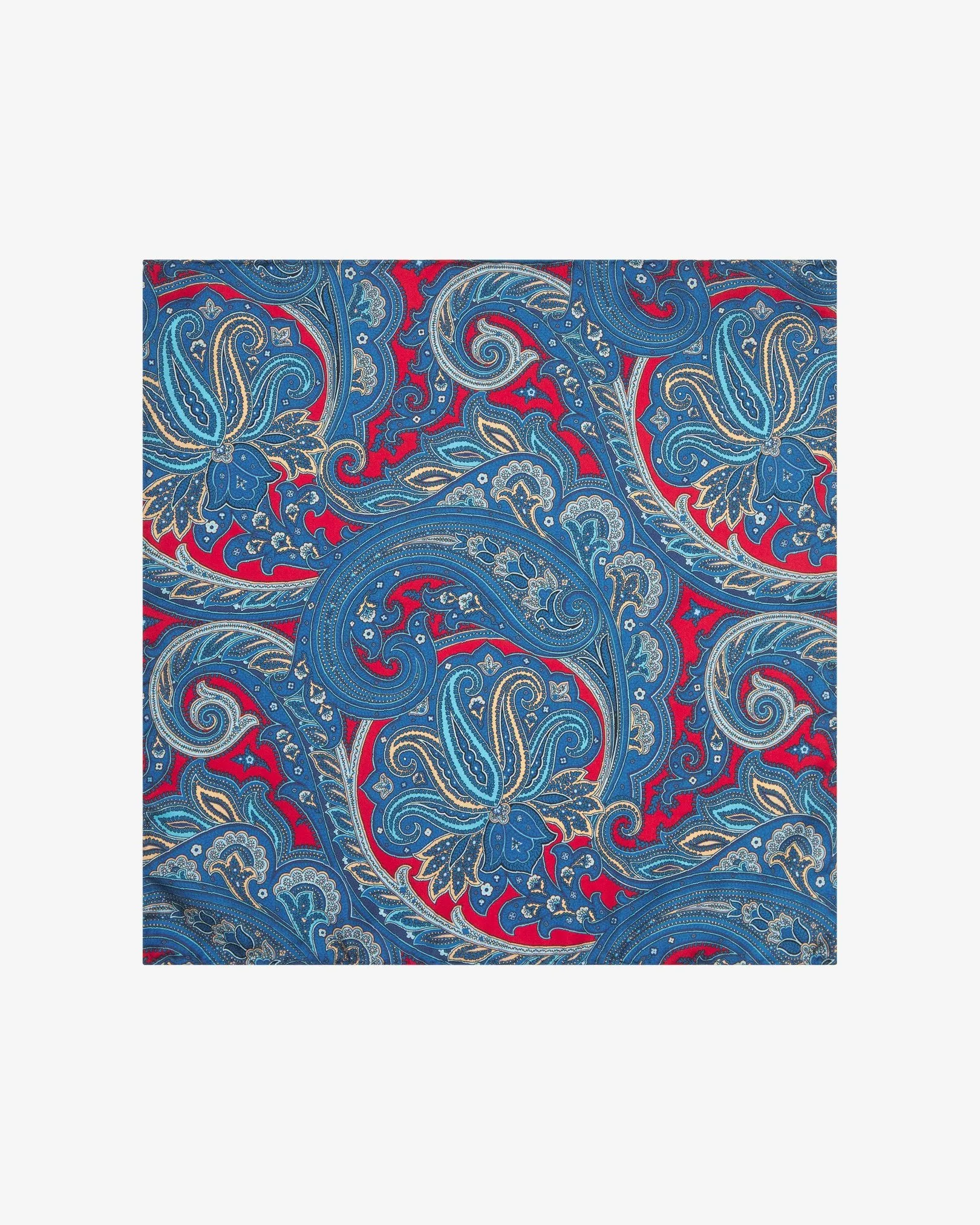 Men's Silk Paisley Pocket Square - The Oxford