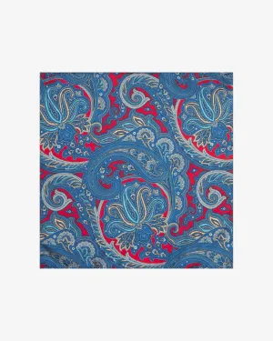 Men's Silk Paisley Pocket Square - The Oxford