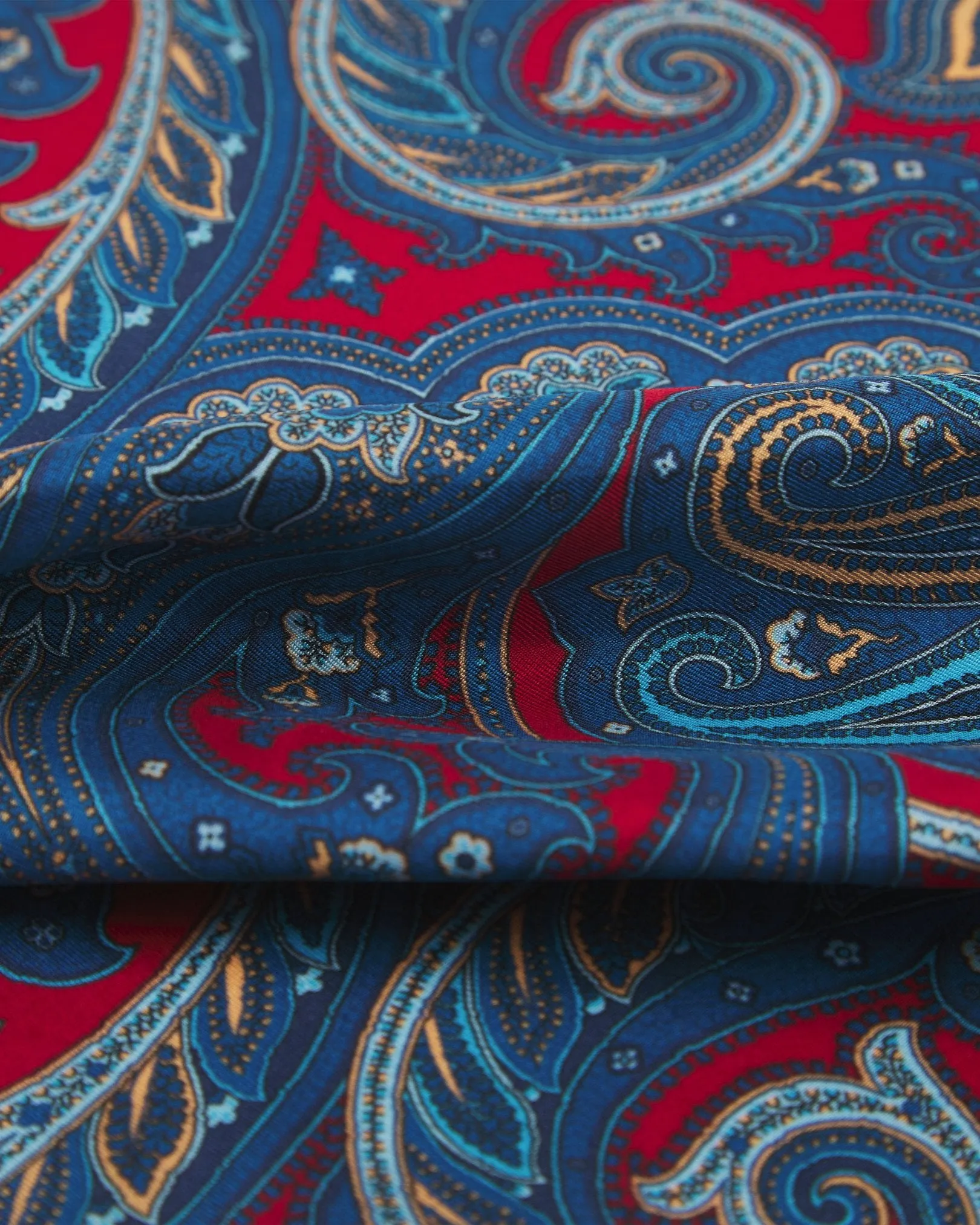 Men's Silk Paisley Pocket Square - The Oxford