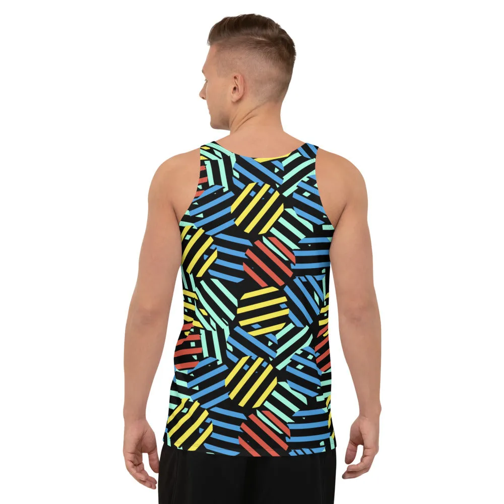 Mens Tank Top, 80s Memphis Circular