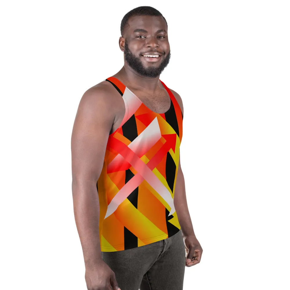 Mens Tank Top, Geometric Buzz