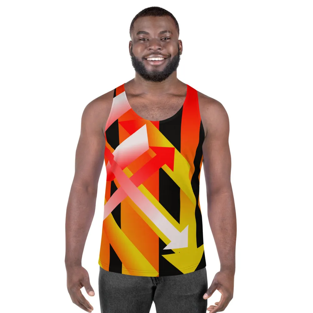 Mens Tank Top, Geometric Buzz
