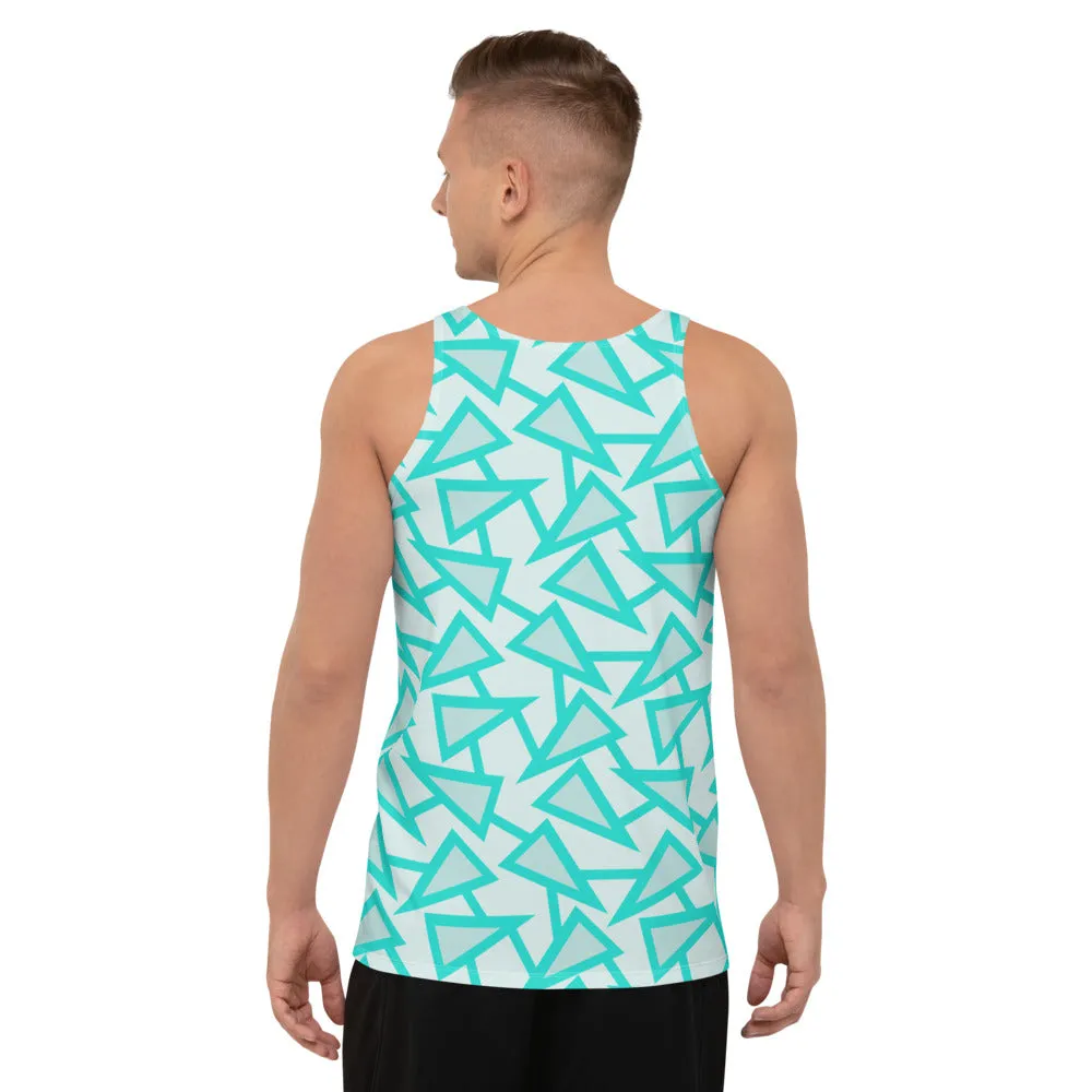 Mens Tank Top, Triangular Memphis Party