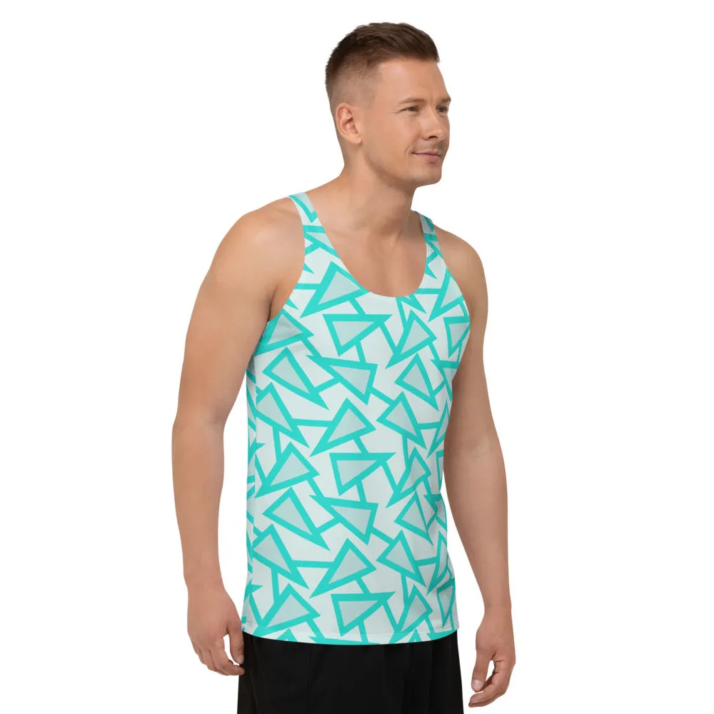 Mens Tank Top, Triangular Memphis Party